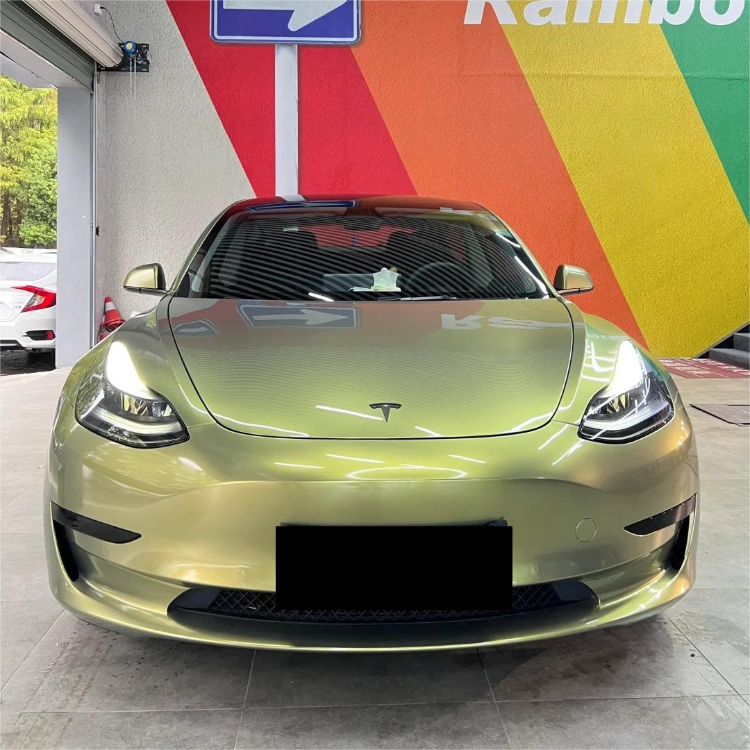 Gloss Metallic Green Gold Car Vinyl Wrap product image 5 - Veloro metallic vinyl wrap