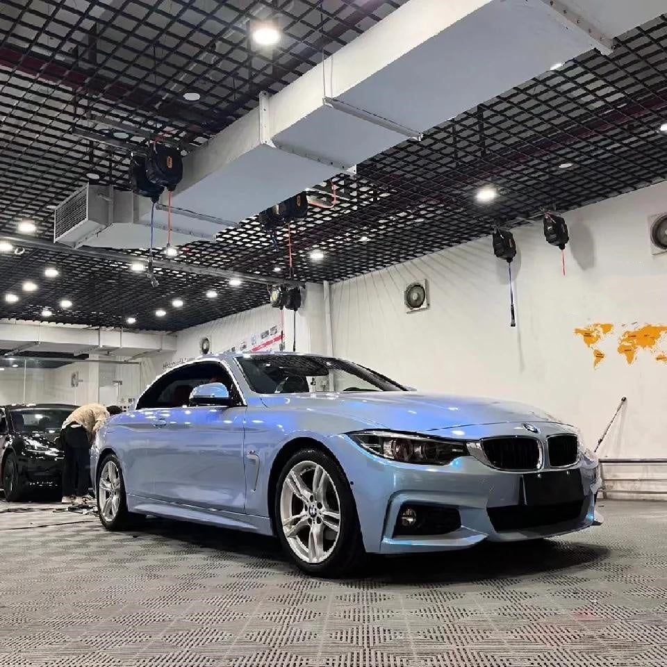 Gloss Metallic Grey Blue Car Vinyl Wrap PET product image 7 - Veloro metallic vinyl wrap