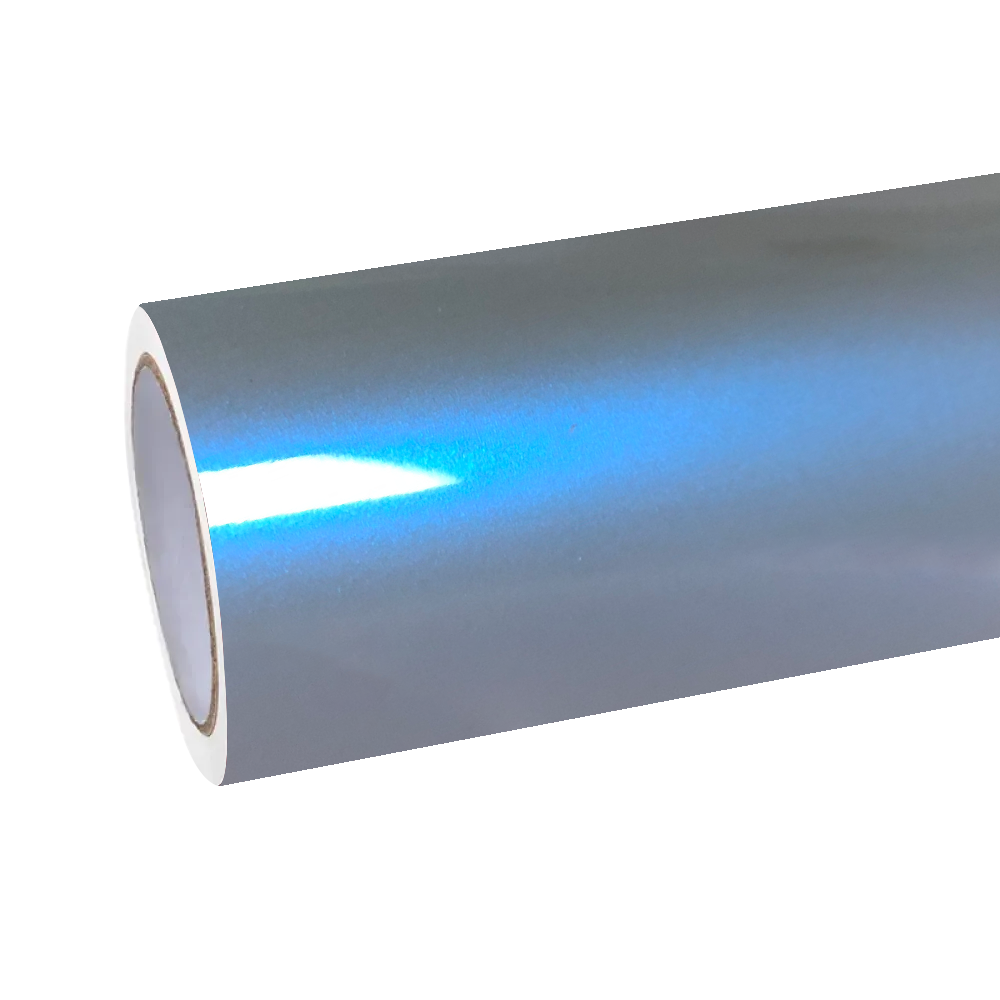 Gloss Metallic Grey Blue Car Vinyl Wrap PET