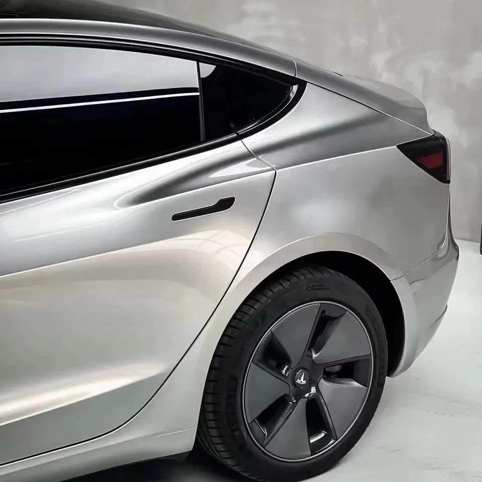Gloss Metallic GT Silver Car Vinyl Wrap PET product image 6 - Veloro metallic vinyl wrap