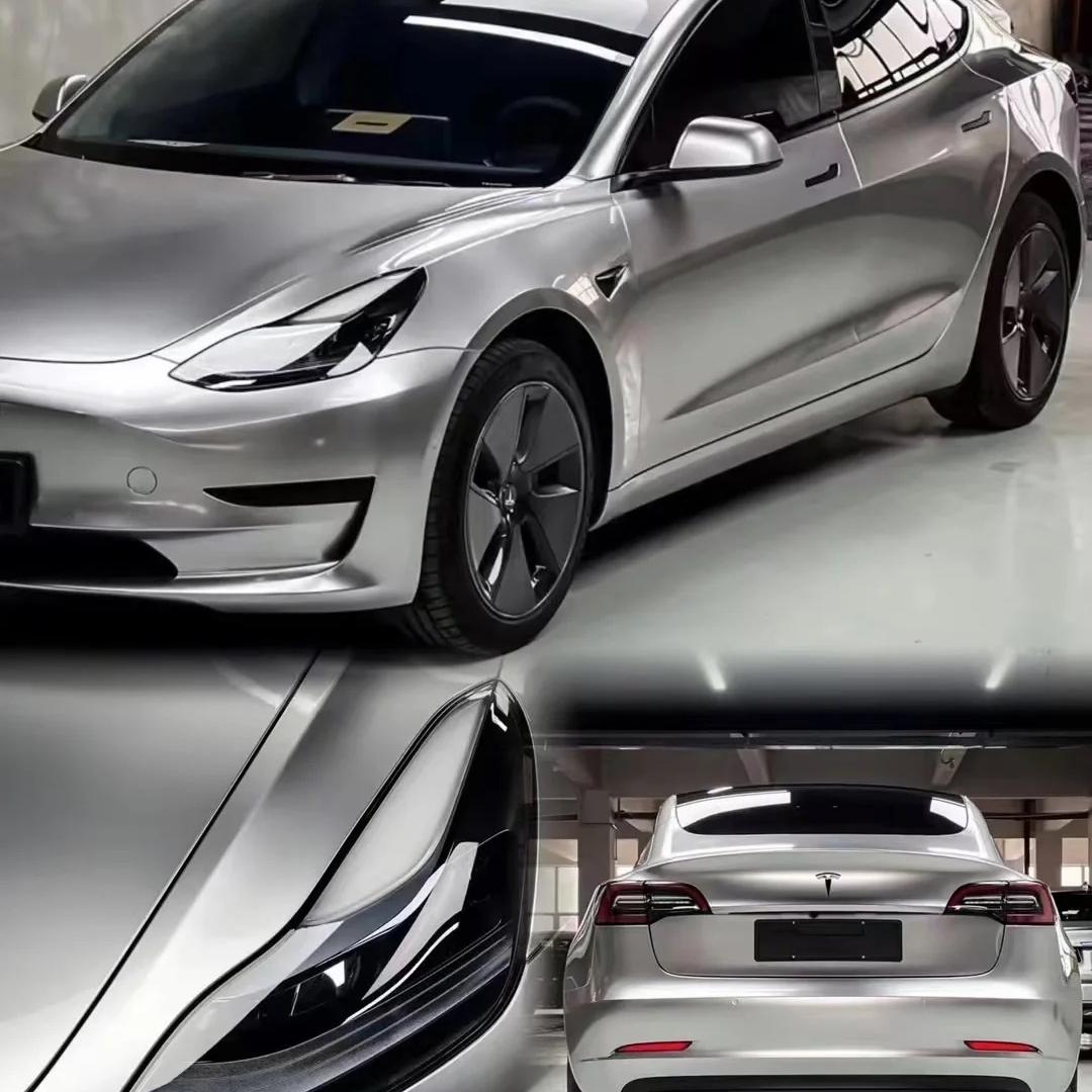 Gloss Metallic GT Silver Car Vinyl Wrap PET product image 4 - Veloro metallic vinyl wrap