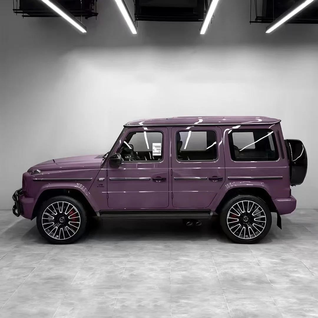 Gloss Metallic Latte Purple Car Vinyl Wrap PET product image 3 - Veloro metallic vinyl wrap