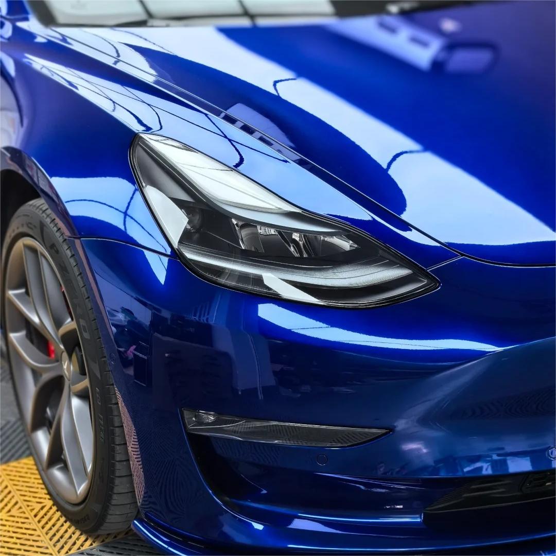 Gloss Metallic Liquid Ocean Blue Car Vinyl Wrap Paper backing product image 3 - Veloro metallic vinyl wrap