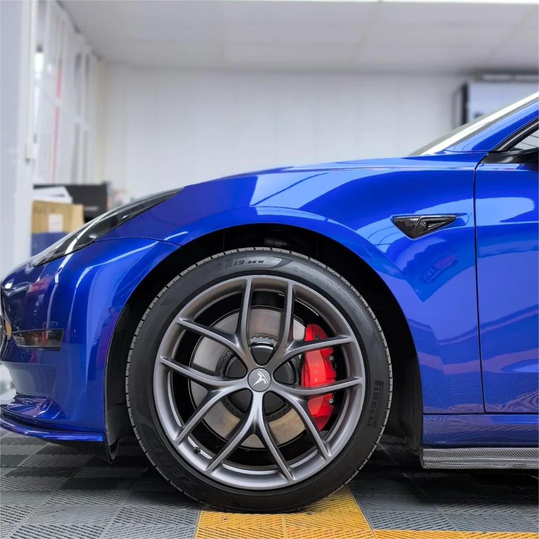 Gloss Metallic Liquid Ocean Blue Car Vinyl Wrap Paper backing product image 4 - Veloro metallic vinyl wrap
