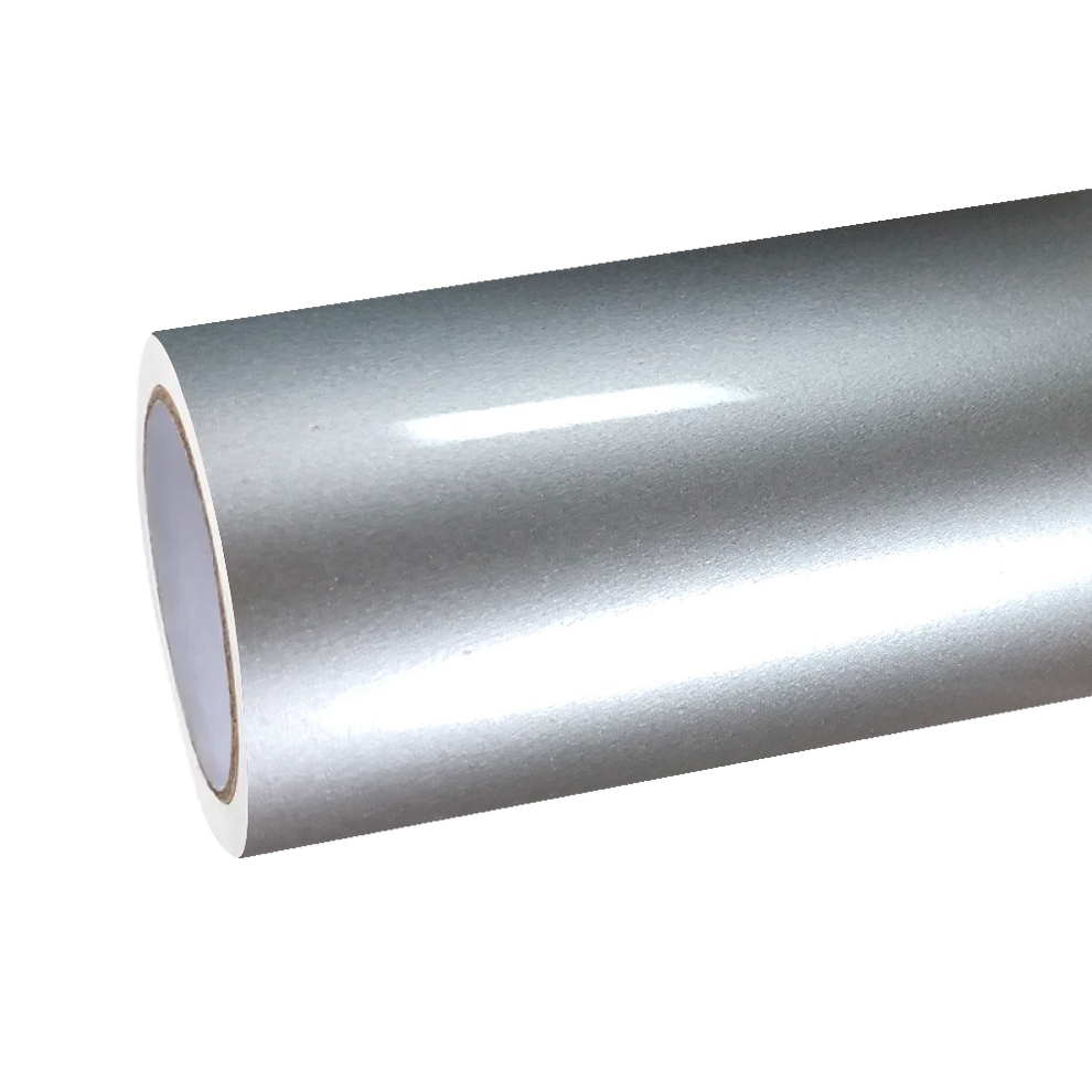 Gloss Metallic Liquid Silver Car Vinyl Wrap PET