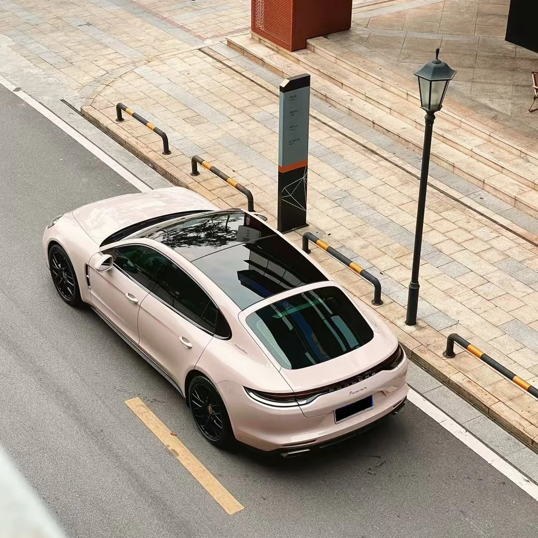 Gloss Metallic Macaron Peach Pink Car Vinyl Wrap product image 6 - Veloro metallic vinyl wrap