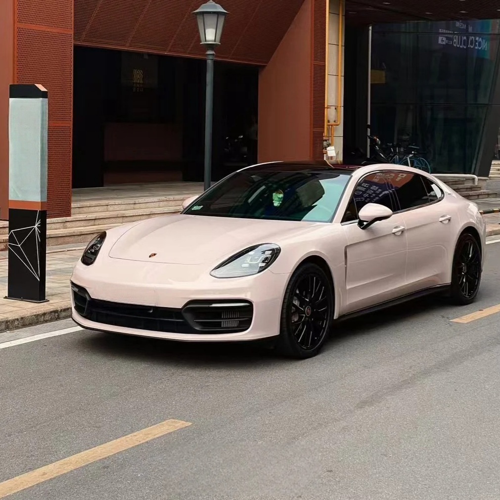 Gloss Metallic Macaron Peach Pink Car Vinyl Wrap product image 3 - Veloro metallic vinyl wrap
