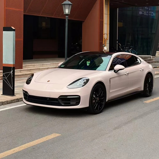 Gloss Metallic Macaron Peach Pink Car Vinyl Wrap product image 3 - Veloro metallic vinyl wrap