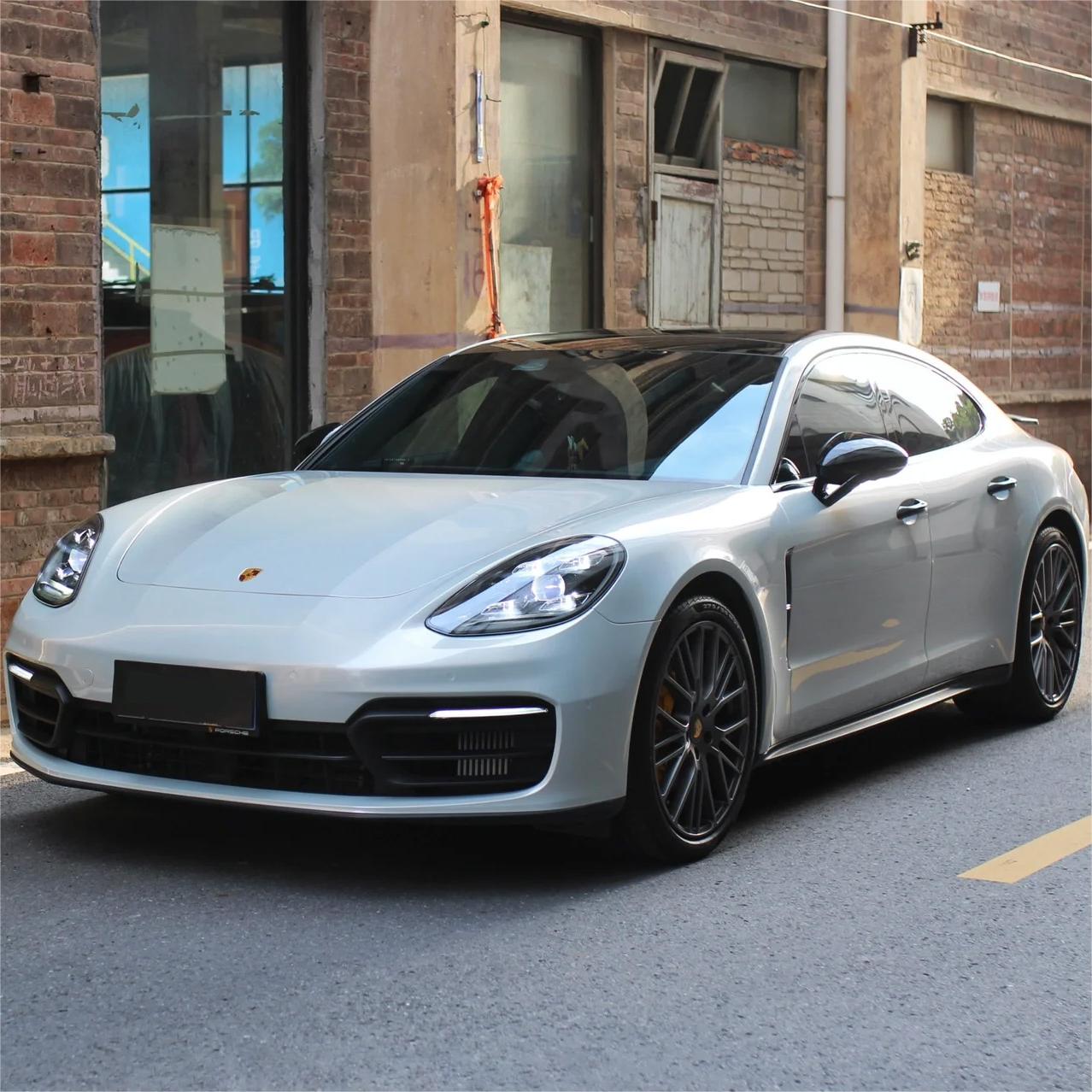 Gloss Metallic Martin Silver Grey Car Vinyl Wrap Porsche PET product image 2 - Veloro metallic vinyl wrap
