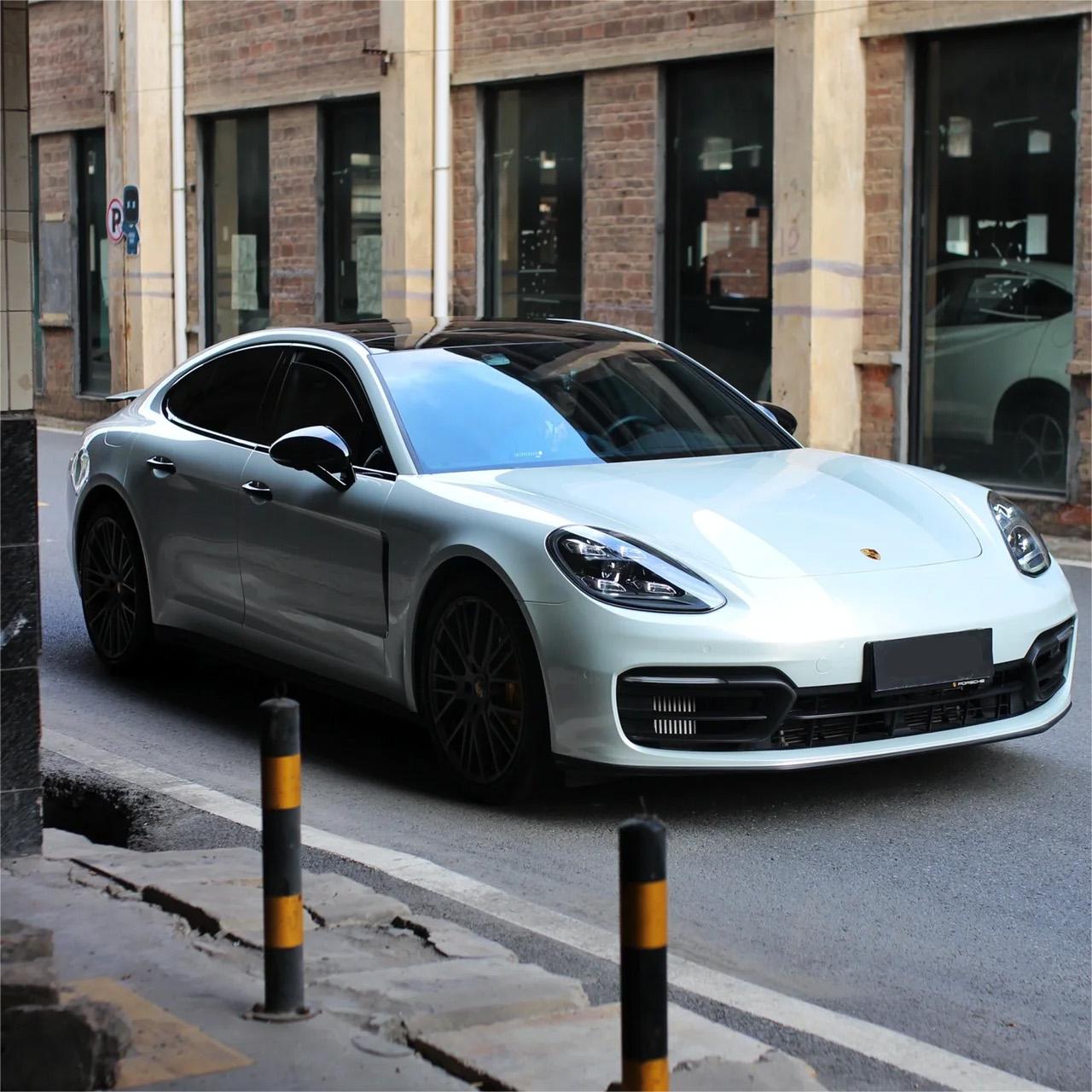 Gloss Metallic Martin Silver Grey Car Vinyl Wrap Porsche PET product image 7 - Veloro metallic vinyl wrap