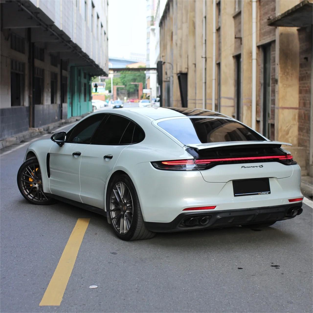 Gloss Metallic Martin Silver Grey Car Vinyl Wrap Porsche PET product image 11 - Veloro metallic vinyl wrap