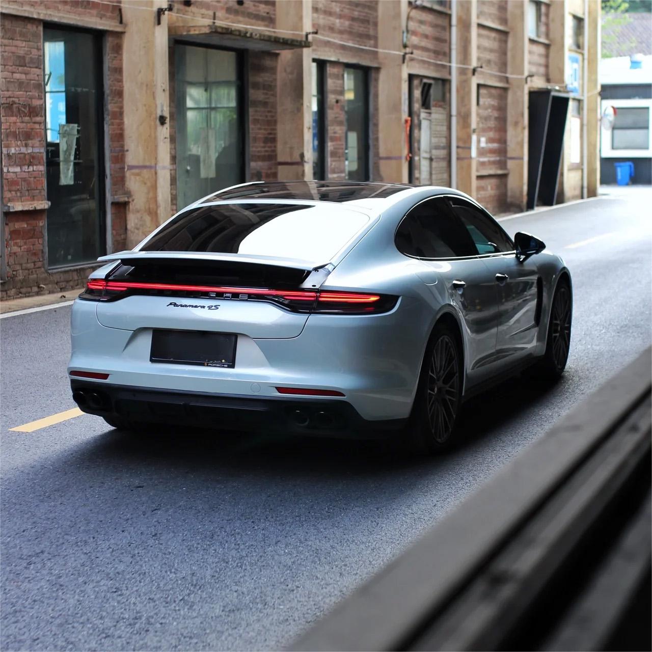 Gloss Metallic Martin Silver Grey Car Vinyl Wrap Porsche PET product image 9 - Veloro metallic vinyl wrap