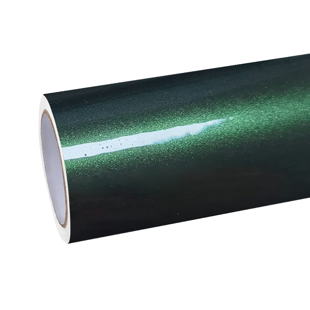 Glossy Paint Metalic Midnight Green Car Vinyl Wrap PET