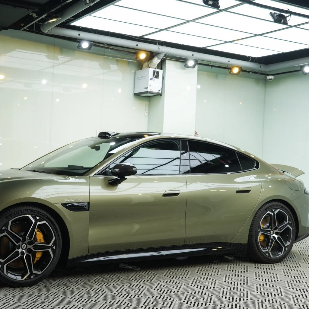 Gloss Metallic MIUI Olive Green Car Vinyl Wrap PET product image 6 - Veloro metallic vinyl wrap