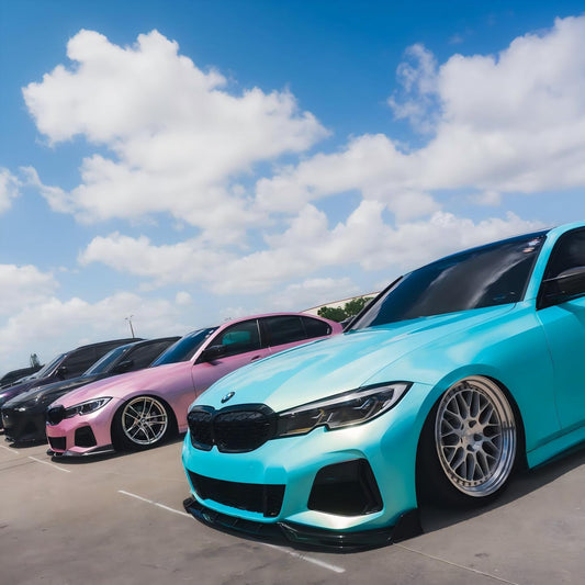 Gloss Metallic Neon Ice Blue Car Vinyl Wrap product image 2 - Veloro metallic vinyl wrap