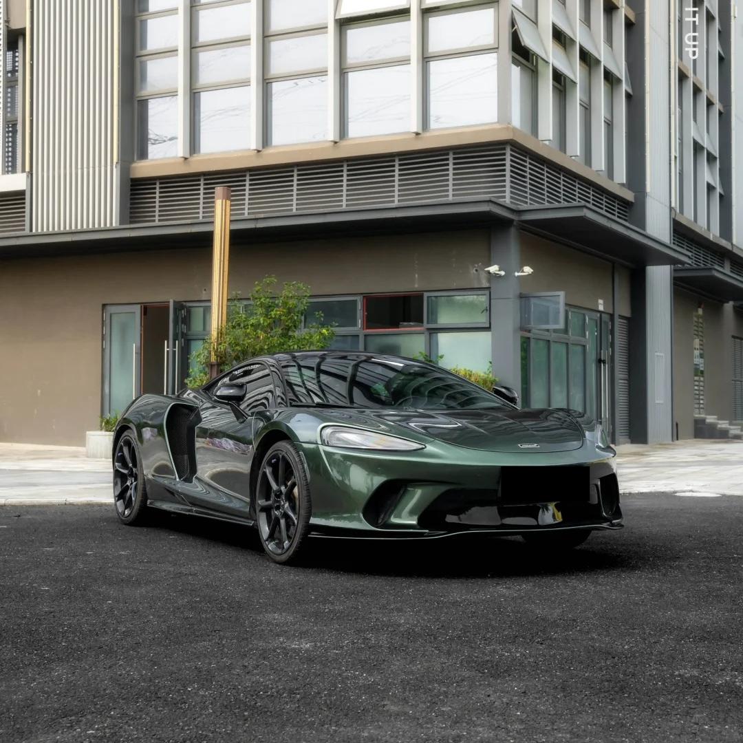 Gloss Metallic Oak Green Car Vinyl Wrap Porsche PET product image 3 - Veloro metallic vinyl wrap