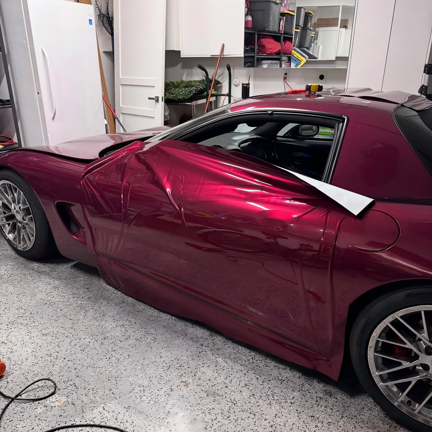Gloss Metallic Pagoda Red Car Vinyl Wrap PET product image 5 - Veloro metallic vinyl wrap