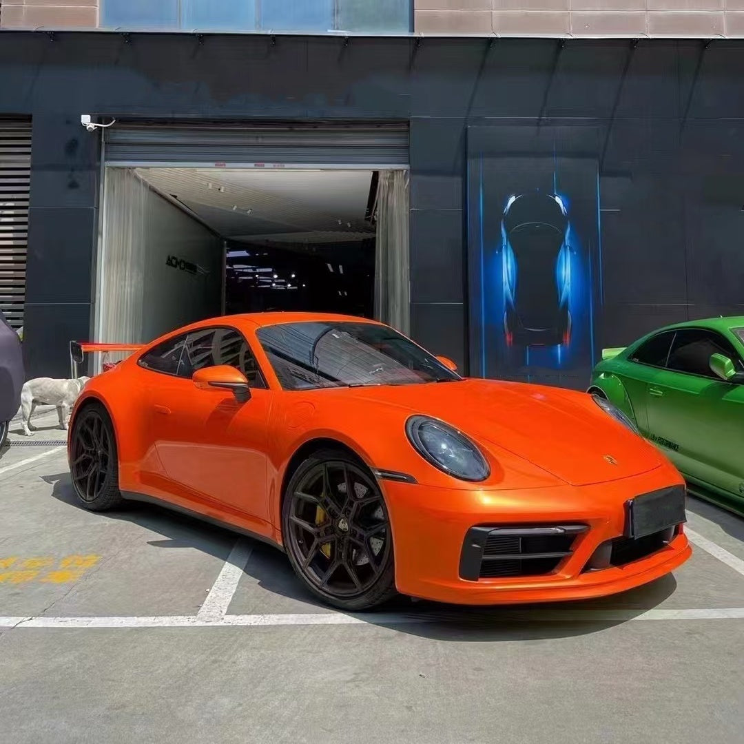 Gloss Metallic Paint Orange Car Vinyl Wrap PET product image 2 - Veloro metallic vinyl wrap