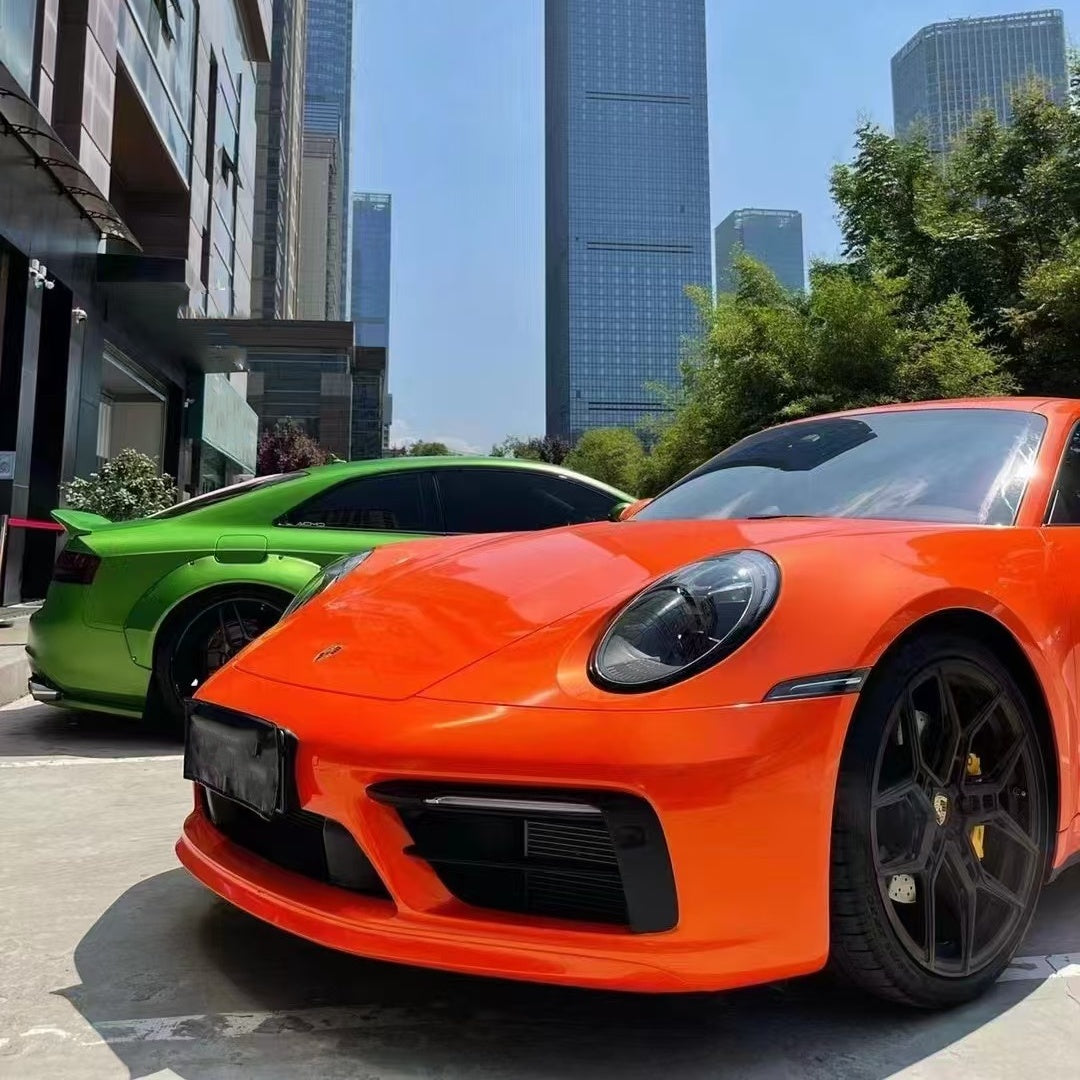 Gloss Metallic Paint Orange Car Vinyl Wrap PET product image 4 - Veloro metallic vinyl wrap