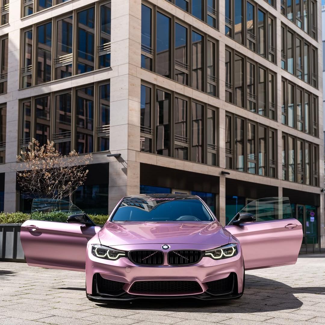 Gloss Metallic Passion Pink Car Vinyl Wrap Bentley GT PET product image 4 - Veloro metallic vinyl wrap