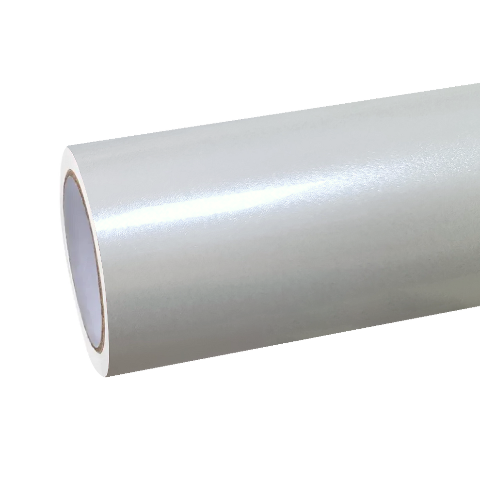 Gloss Metallic Pearl White Car Vinyl Wrap PET