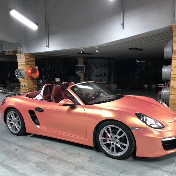 Gloss Metallic Coral Peach Gold Pink Vinyl Car Wrap product image 3 - Veloro metallic vinyl wrap