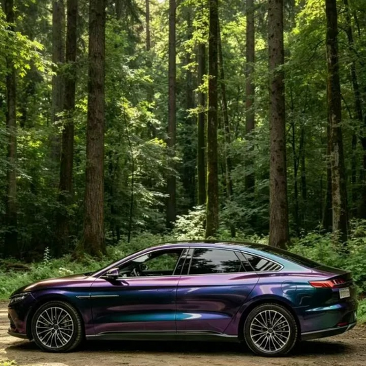 Gloss Metallic Chameleon Prasinous Green Car Vinyl Wrap PET product image 2 - Veloro color shift vinyl wrap