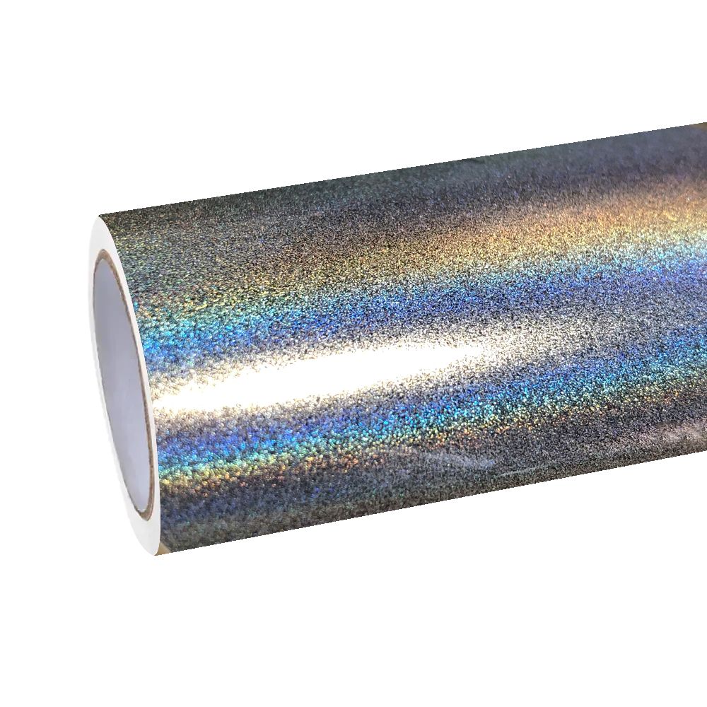 Gloss Metallic Rainbow Holographic Silver Car Vinyl Wrap PET product image 2 - Veloro metallic vinyl wrap