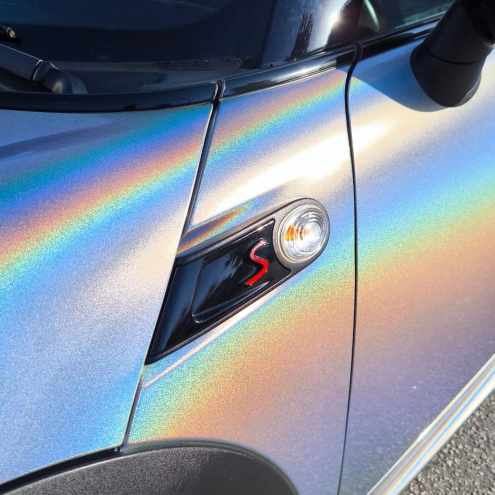 Gloss Metallic Rainbow Holographic Silver Car Vinyl Wrap PET product image 8 - Veloro metallic vinyl wrap