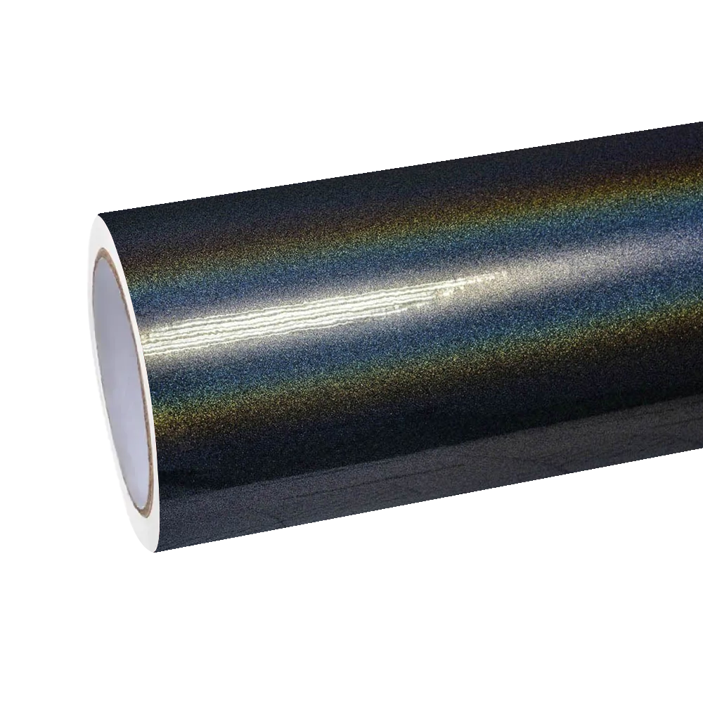 Gloss Metallic Rainbow Laser Black Car Vinyl Wrap PET product image 2 - Veloro metallic vinyl wrap