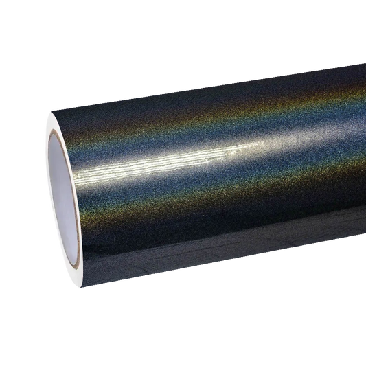 Gloss Metallic Rainbow Laser Black Car Vinyl Wrap PET product image 2 - Veloro metallic vinyl wrap