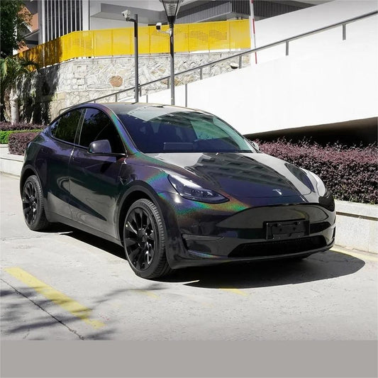 Gloss Metallic Rainbow Laser Black Car Vinyl Wrap PET product image 3 - Veloro metallic vinyl wrap