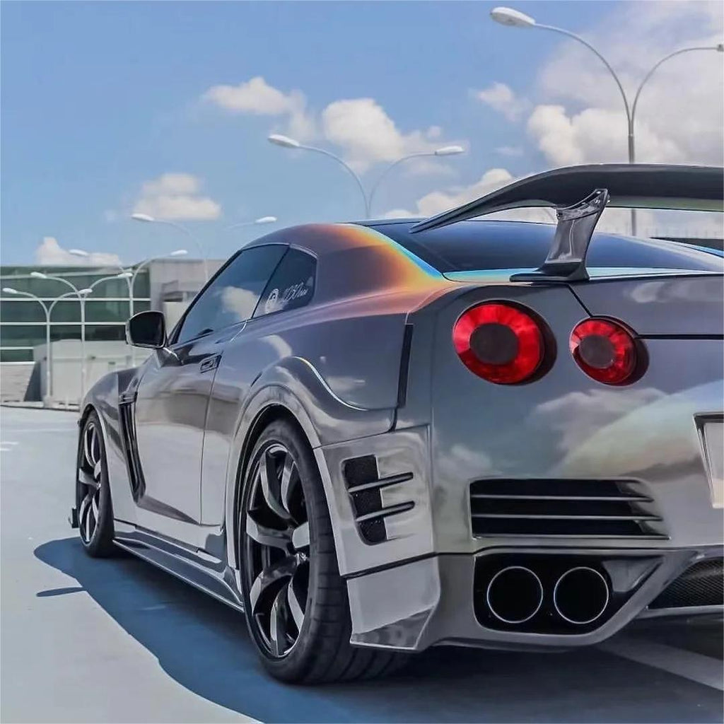 Gloss Metallic Rainbow Laser Flip Psychedelic Grey Car Vinyl Wrap product image 5 - Veloro metallic vinyl wrap