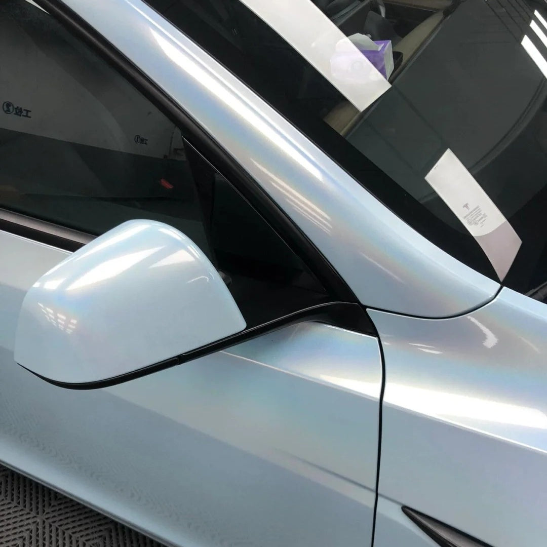 Gloss Metallic Rainbow Laser Ice Blue Car Vinyl Wrap PET product image 4 - Veloro metallic vinyl wrap