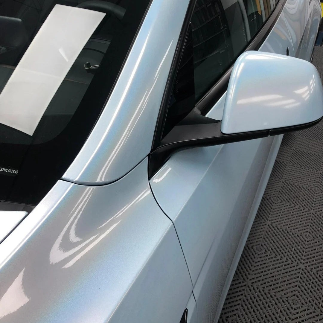 Gloss Metallic Rainbow Laser Ice Blue Car Vinyl Wrap PET product image 5 - Veloro metallic vinyl wrap