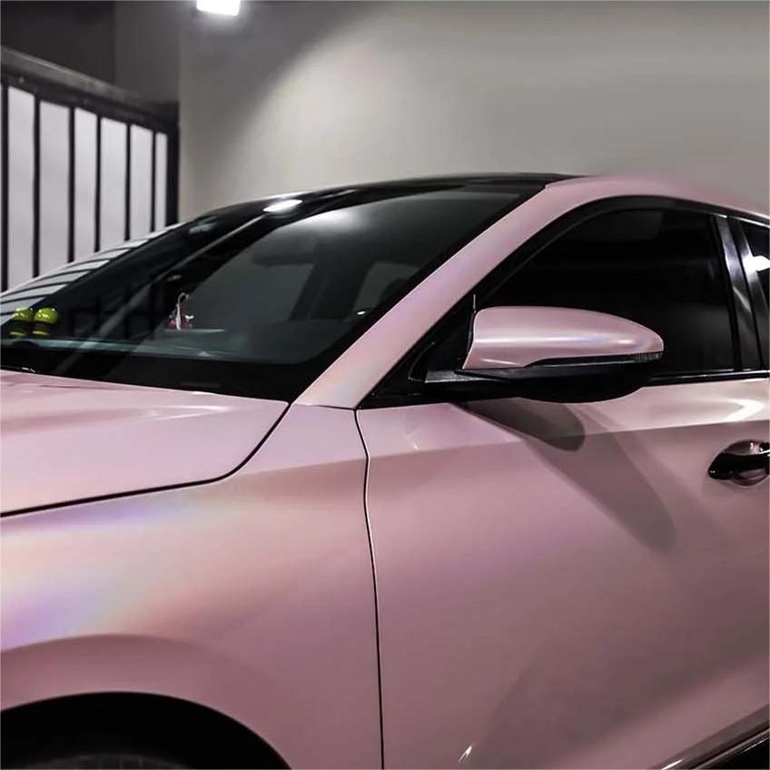 Gloss Metallic Rainbow Laser Light Pink Car Vinyl Wrap product image 6 - Veloro metallic vinyl wrap