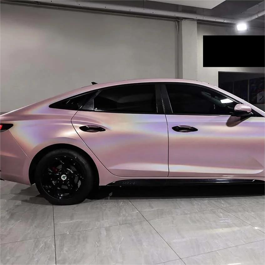 Gloss Metallic Rainbow Laser Light Pink Car Vinyl Wrap product image 7 - Veloro metallic vinyl wrap