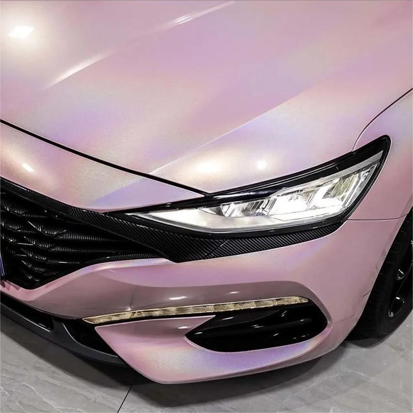 Gloss Metallic Rainbow Laser Light Pink Car Vinyl Wrap product image 5 - Veloro metallic vinyl wrap