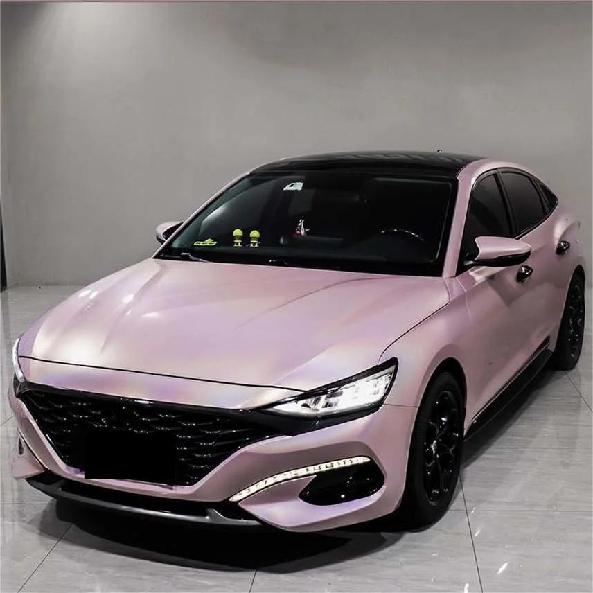 Gloss Metallic Rainbow Laser Light Pink Car Vinyl Wrap product image 9 - Veloro metallic vinyl wrap