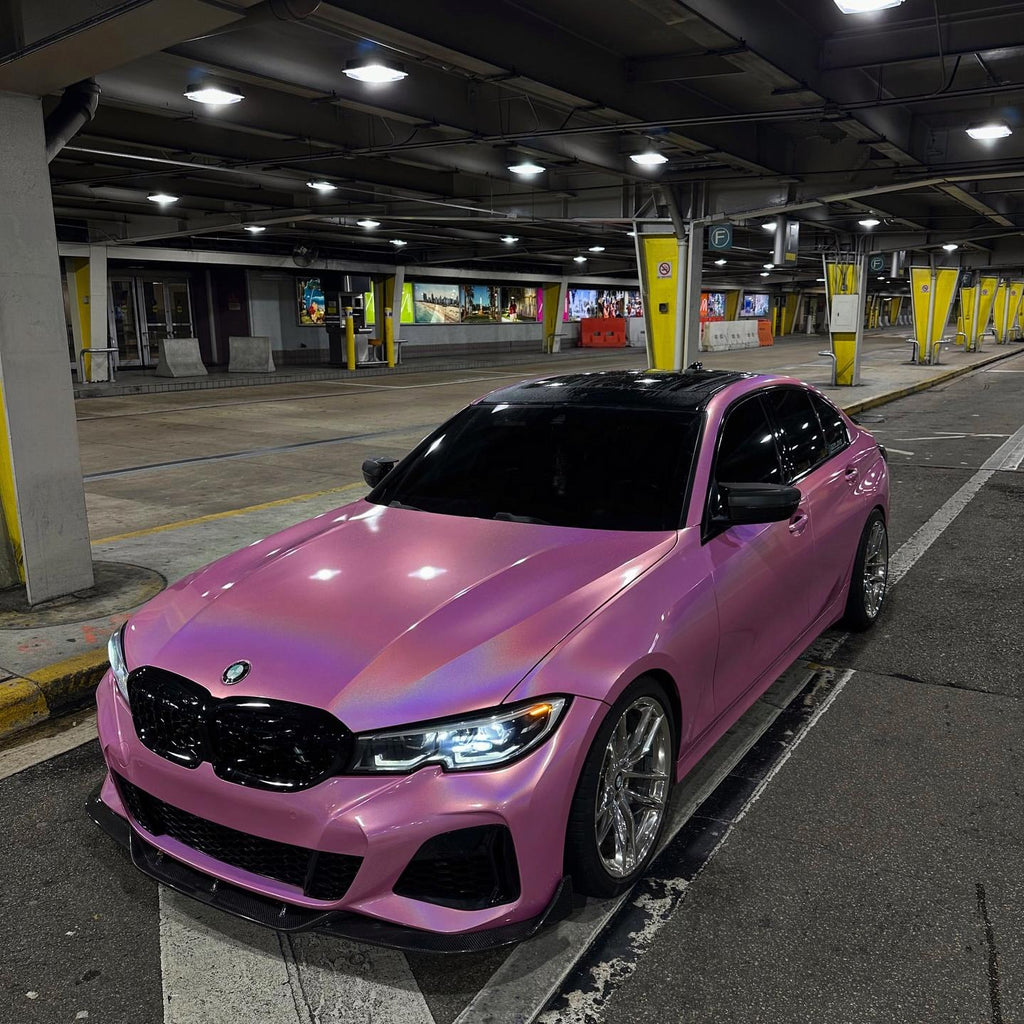 Gloss Metallic Rainbow Laser Pink Car Vinyl Wrap product image 8 - Veloro metallic vinyl wrap