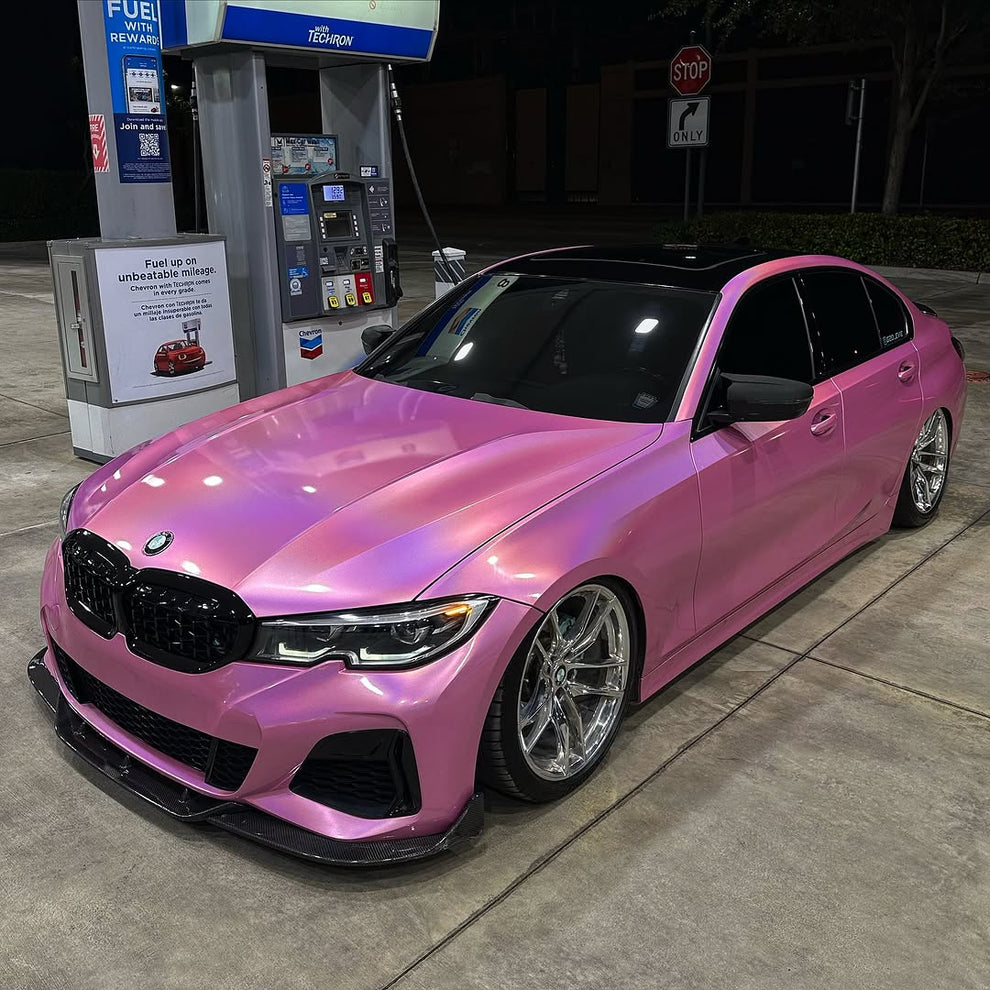Gloss Metallic Rainbow Laser Pink Car Vinyl Wrap product image 7 - Veloro metallic vinyl wrap