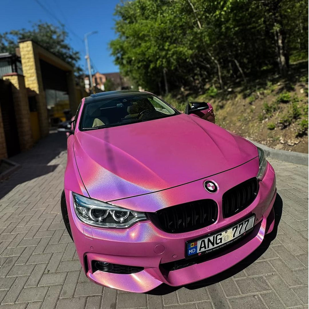 Gloss Metallic Rainbow Laser Pink Car Vinyl Wrap product image 4 - Veloro metallic vinyl wrap