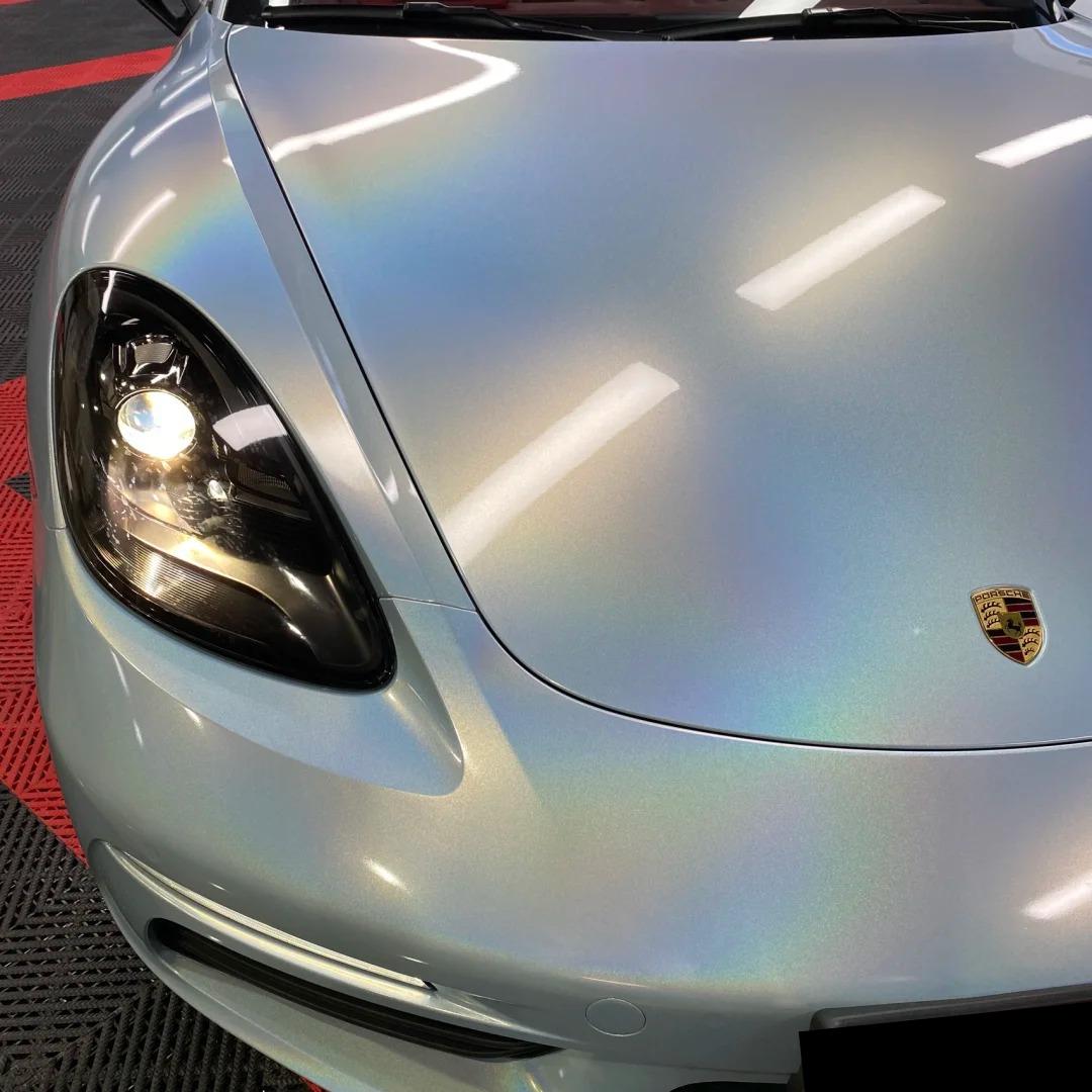 Gloss Metallic Rainbow Laser Sea Blue Car Vinyl Wrap product image 6 - Veloro metallic vinyl wrap
