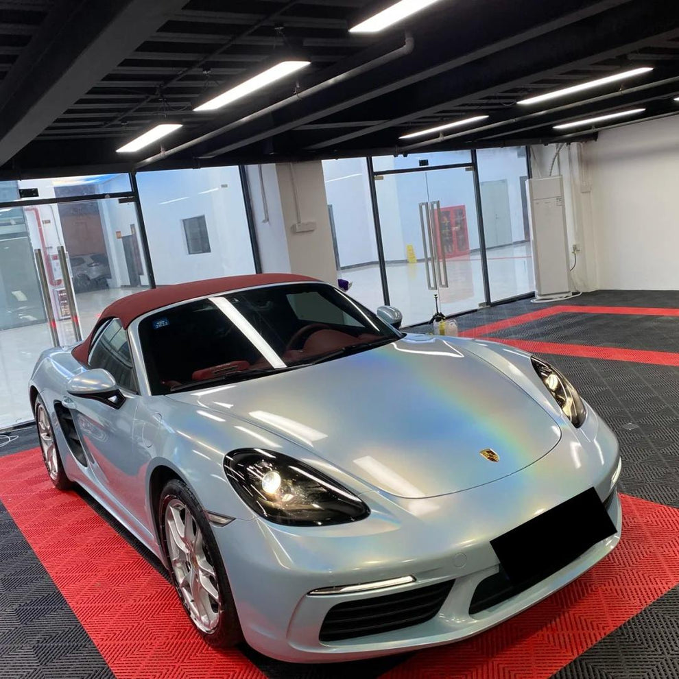 Gloss Metallic Rainbow Laser Sea Blue Car Vinyl Wrap product image 4 - Veloro metallic vinyl wrap