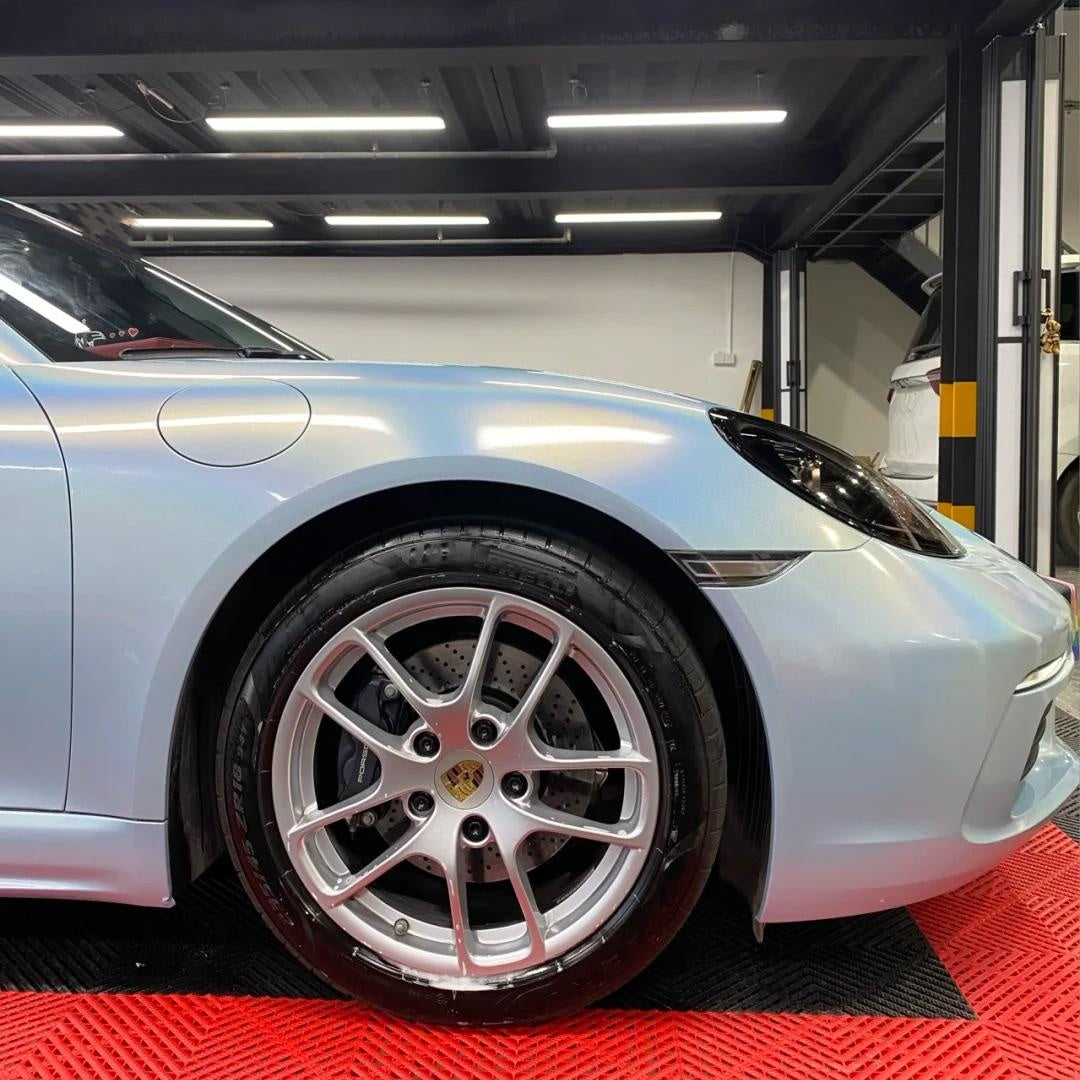Gloss Metallic Rainbow Laser Sea Blue Car Vinyl Wrap product image 5 - Veloro metallic vinyl wrap