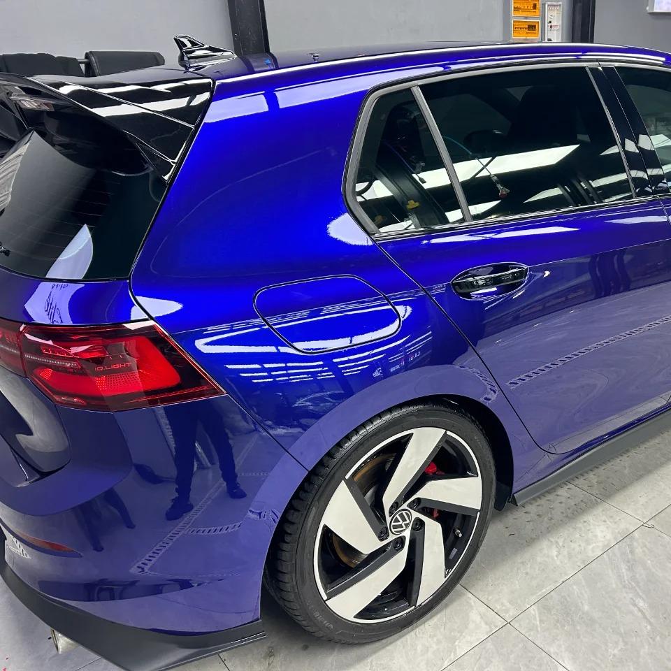 Gloss Metallic Royal Blue Car Vinyl Wrap PET product image 4 - Veloro metallic vinyl wrap