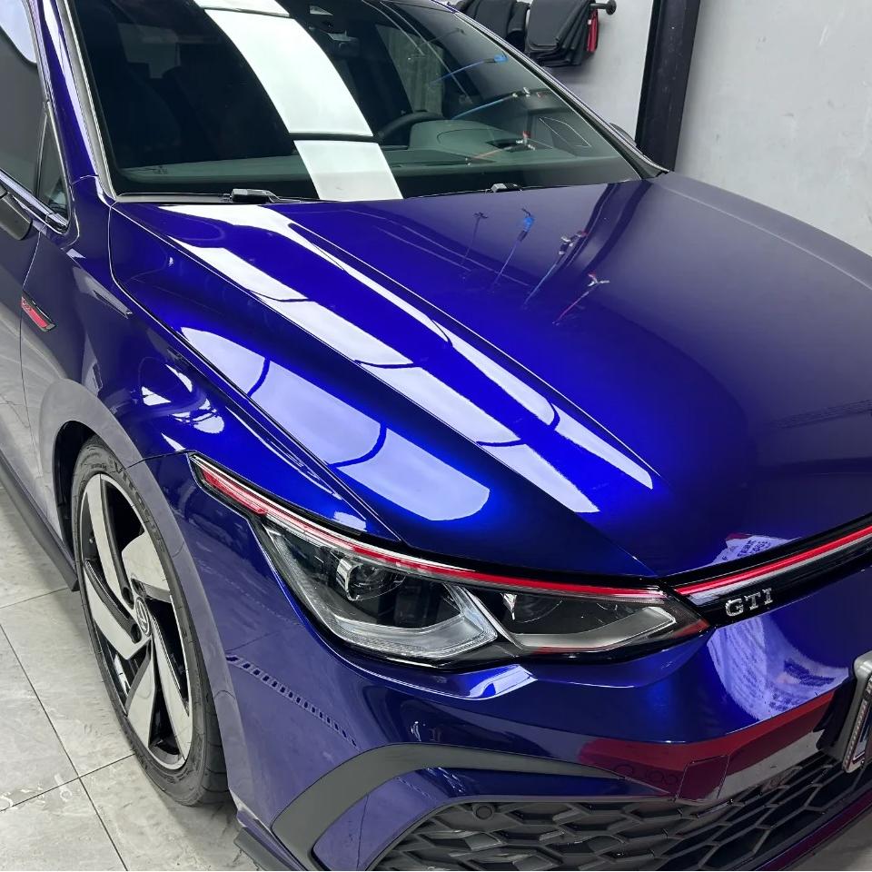 Gloss Metallic Royal Blue Car Vinyl Wrap PET product image 3 - Veloro metallic vinyl wrap