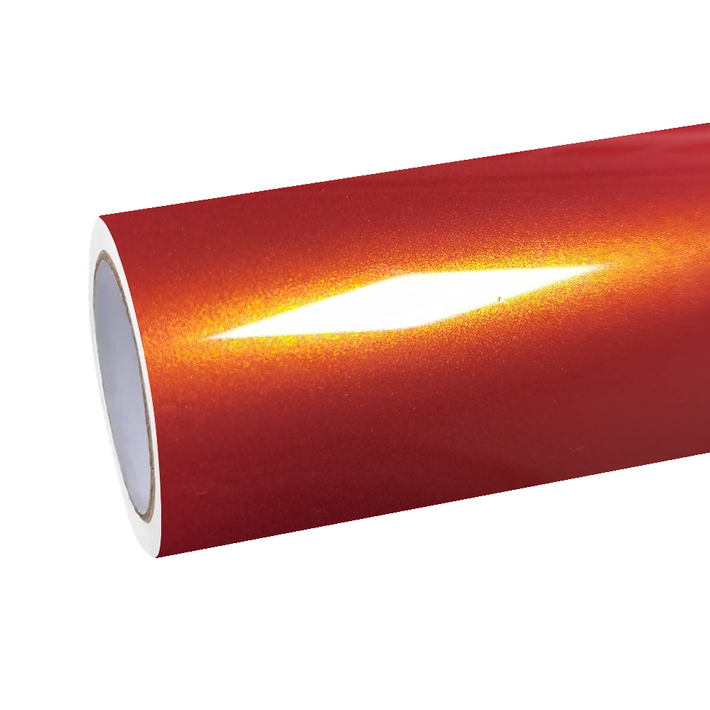 Gloss Metallic Sakhir Orange Car Vinyl Wrap PET