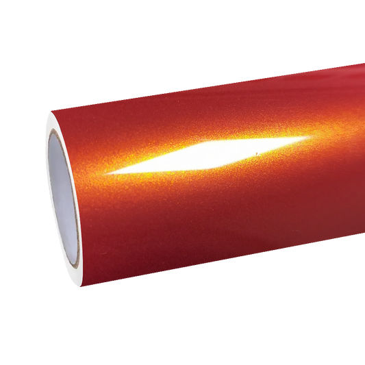Gloss Metallic Sakhir Orange Car Vinyl Wrap PET