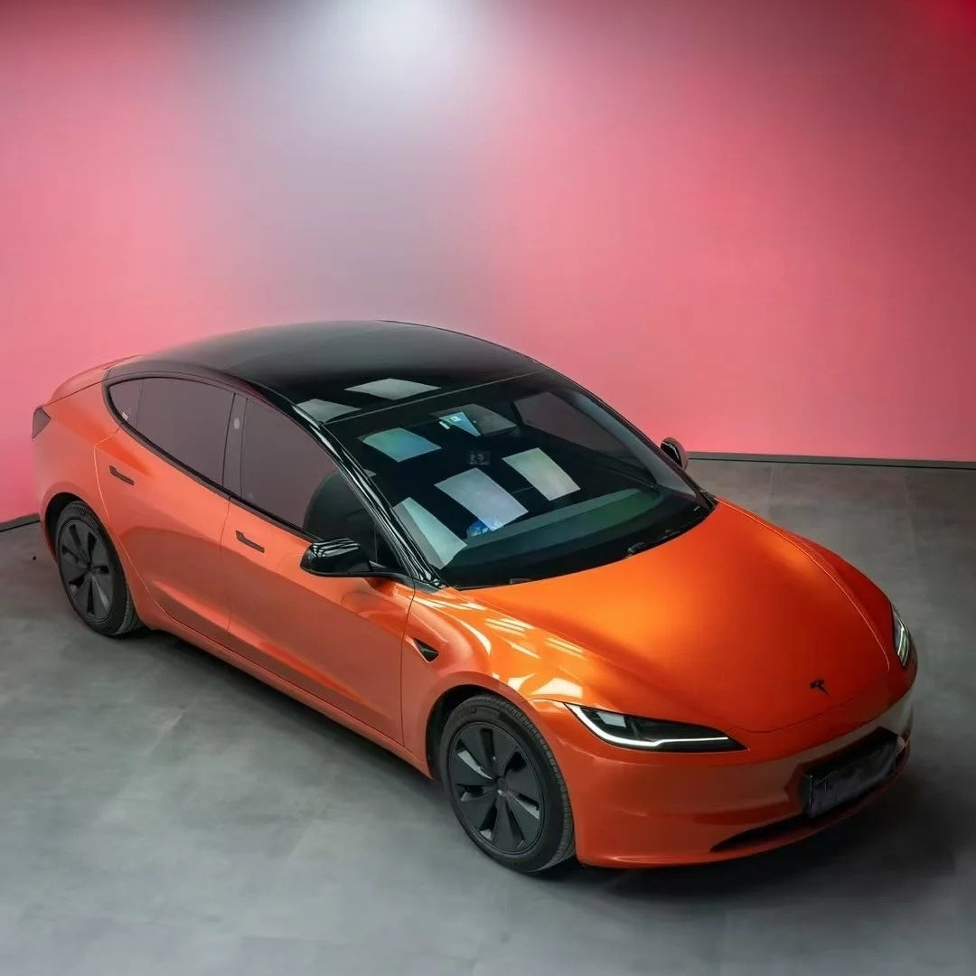 Gloss Metallic Sakhir Orange Car Vinyl Wrap PET product image 2 - Veloro metallic vinyl wrap